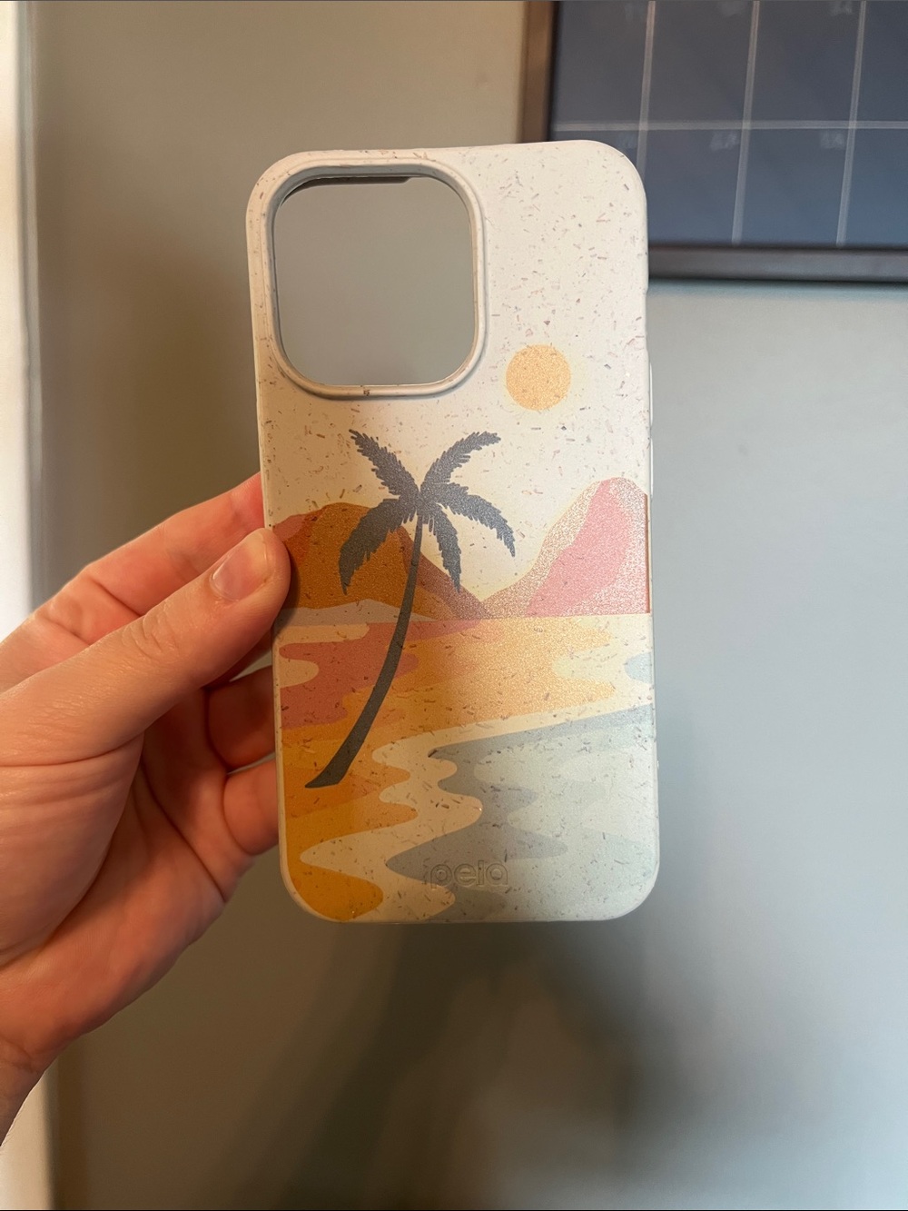 NWOT | Pela iPhone 13 Pro Case | Eco-Friendly | Palm Tree Beach Case in Cream